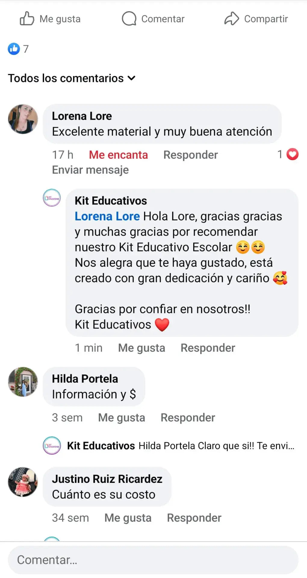 Testimonio Kit Educativo
