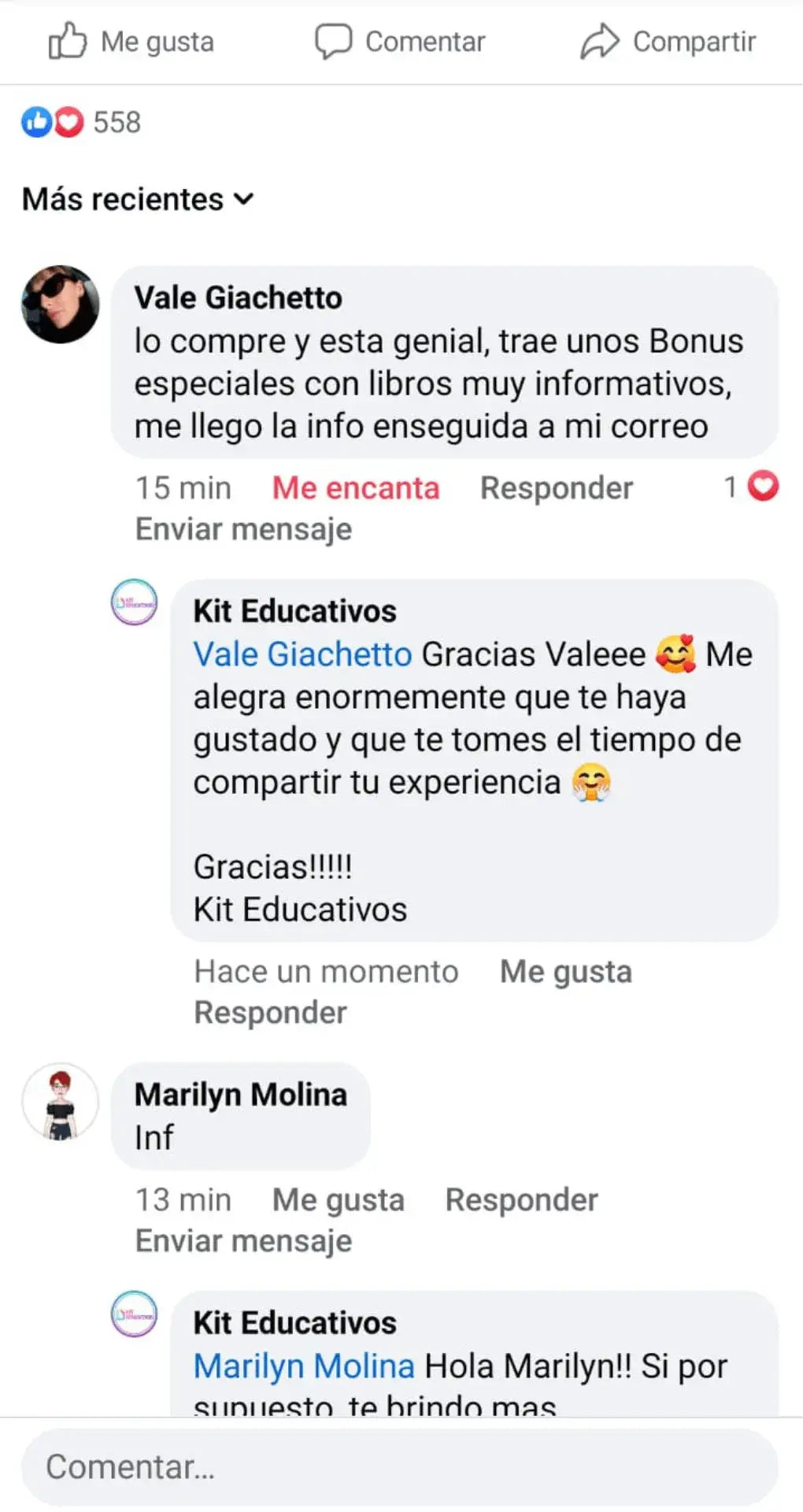Testimonio Kit Educativo