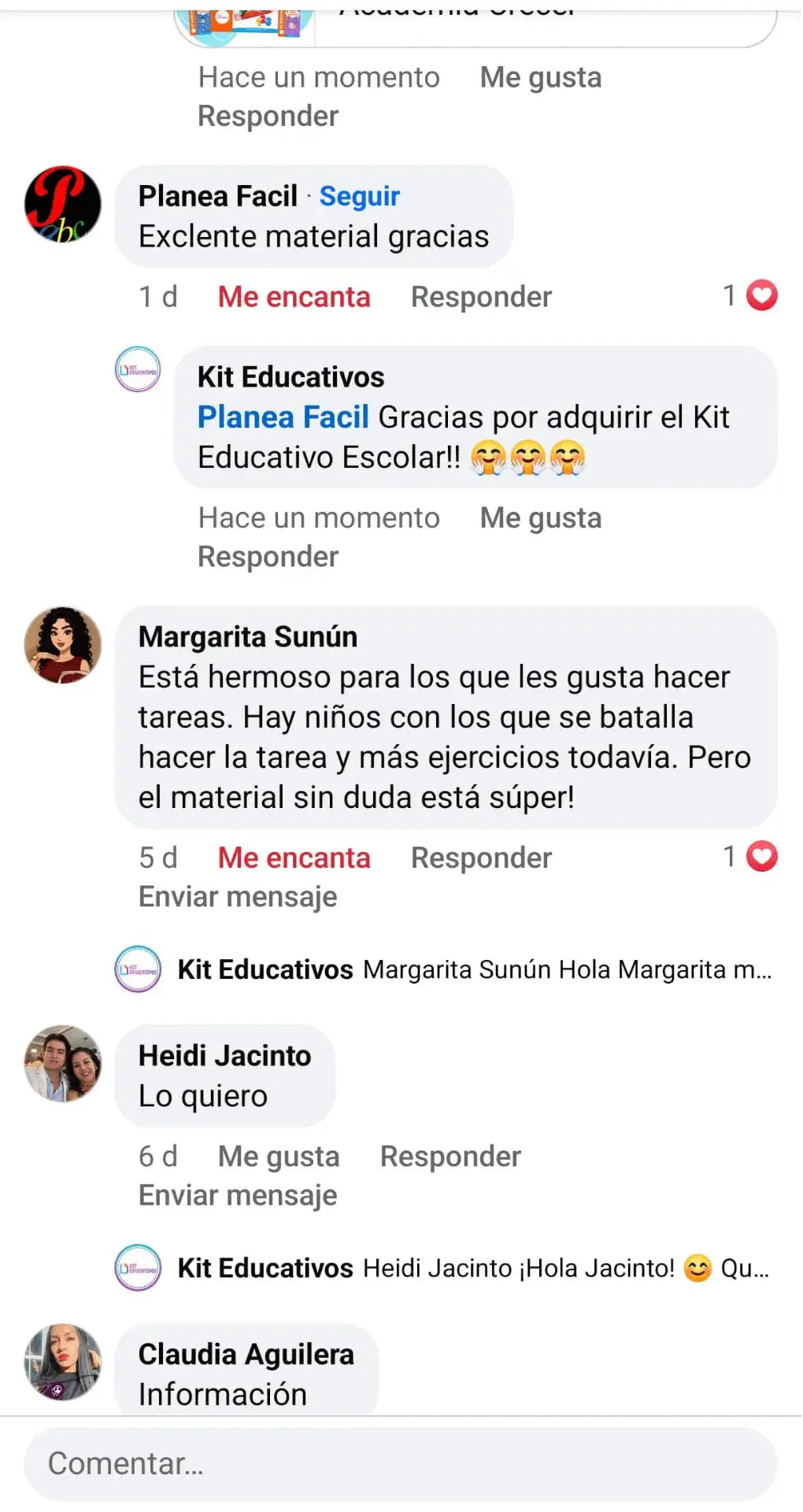 Testimonio Kit Educativo