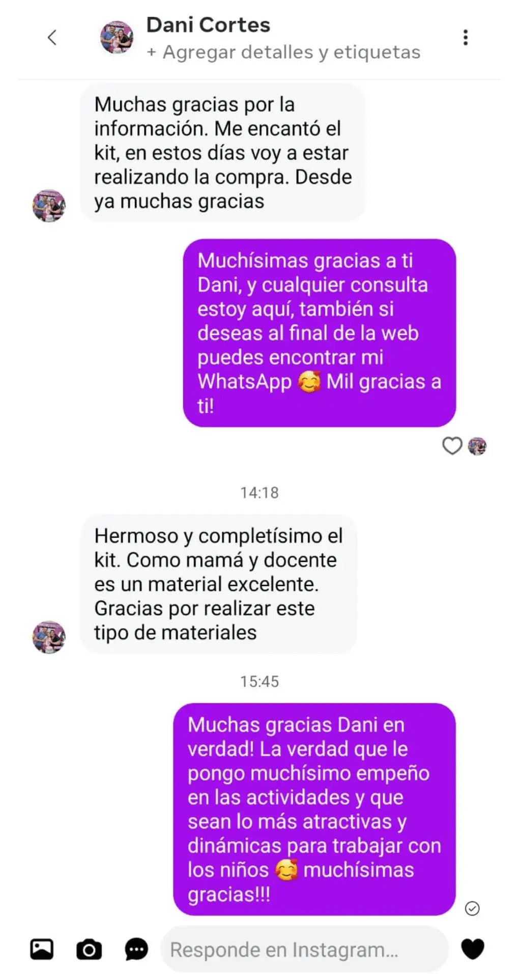 Testimonio Kit Educativo